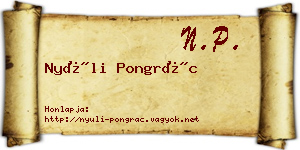 Nyúli Pongrác névjegykártya